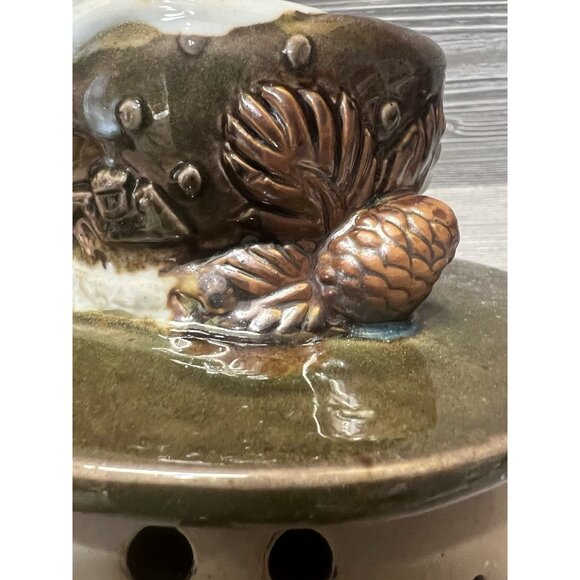 Primitive Snowman Head Earthenware Figure Christmas Winter Holiday Decor 6.75” - Picture 6 of 7